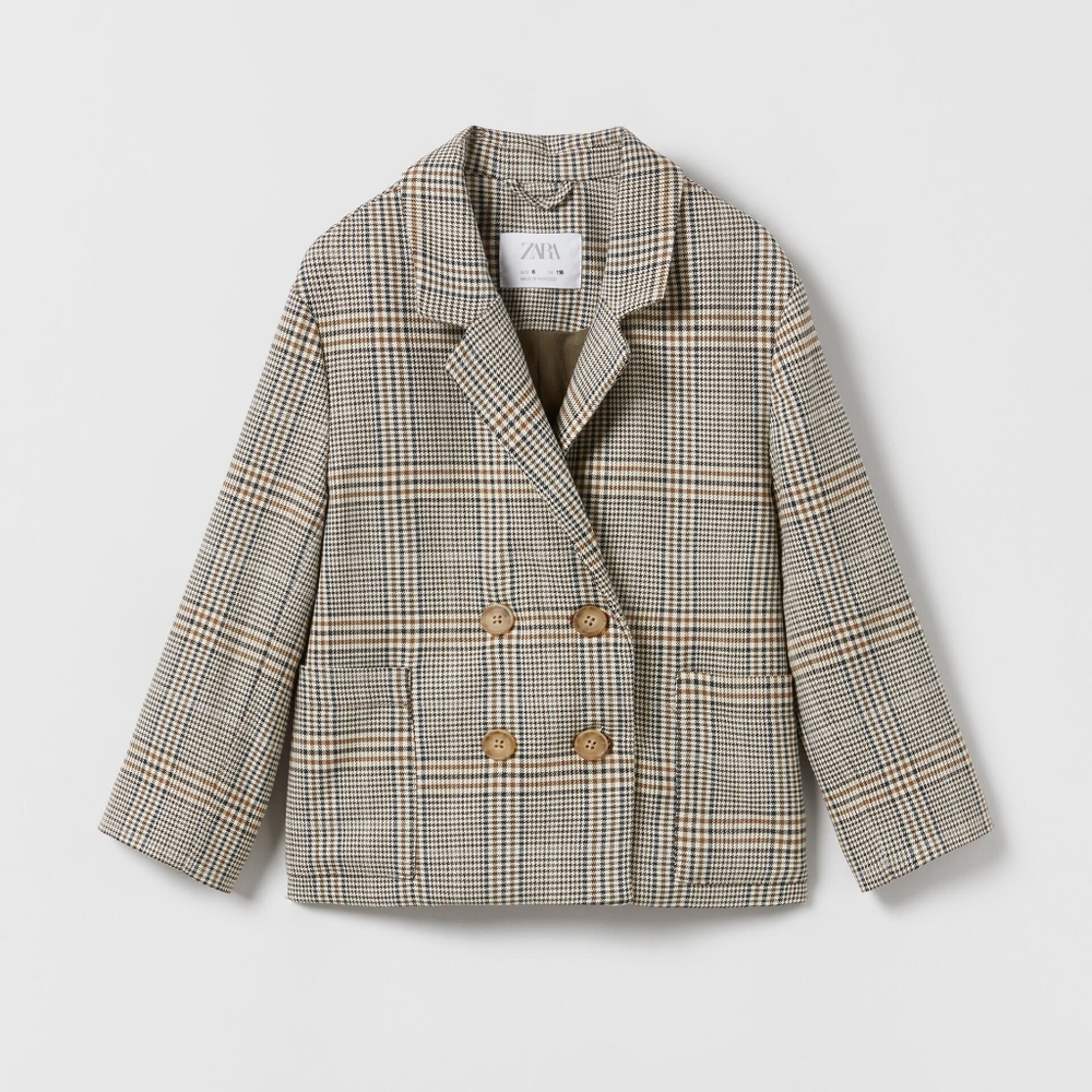 Zara Girls Houndstooth Blazer Size 11-12